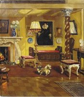 Interieur somptueux avec pekinois